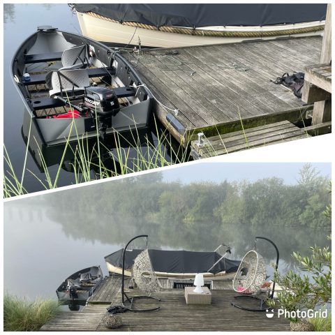 210913 gewoon je eigen visbootje meenemen en aanleggen aan onze steiger